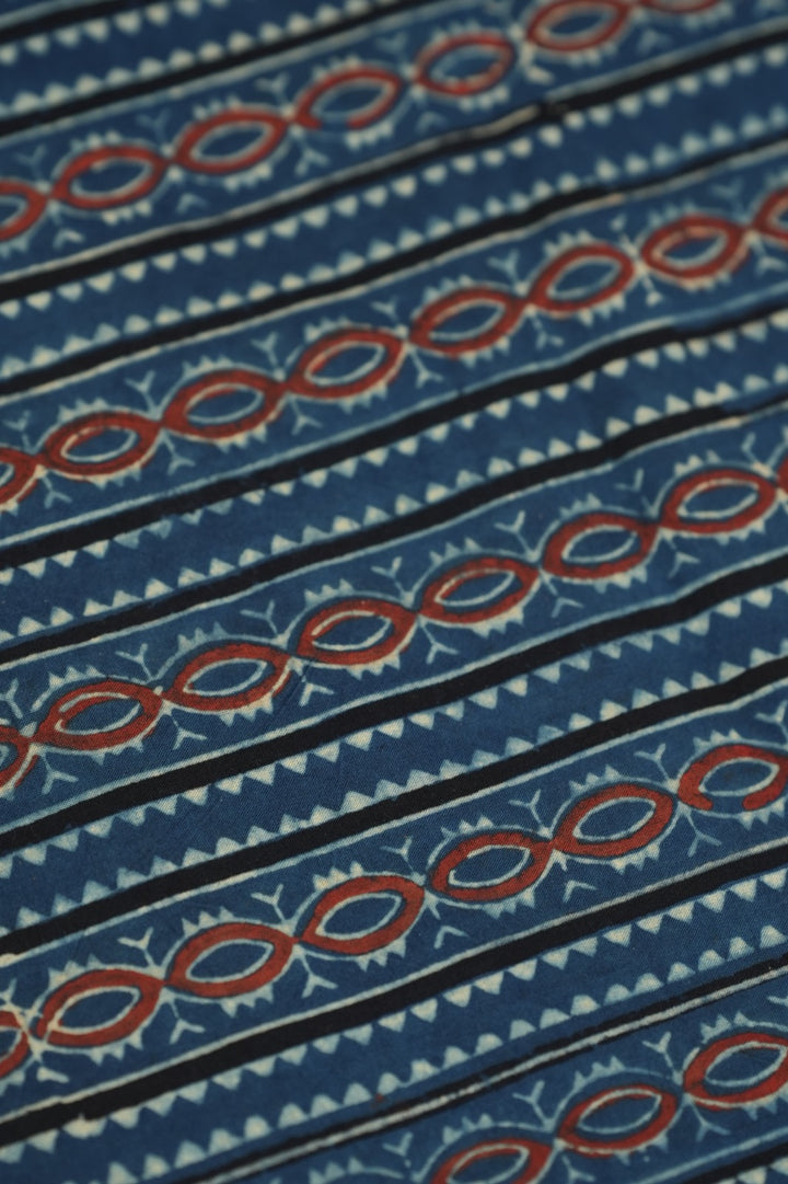 Pure Ajrakh Print Cotton Material TRF5140 - 3 Meter