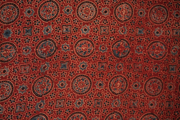 Pure Ajrakh Print Cotton Material TRF5140 - 2 .75 Meter