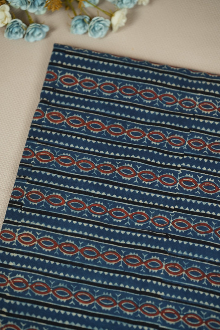Pure Ajrakh Print Cotton Material TRF5140 - 3 Meter