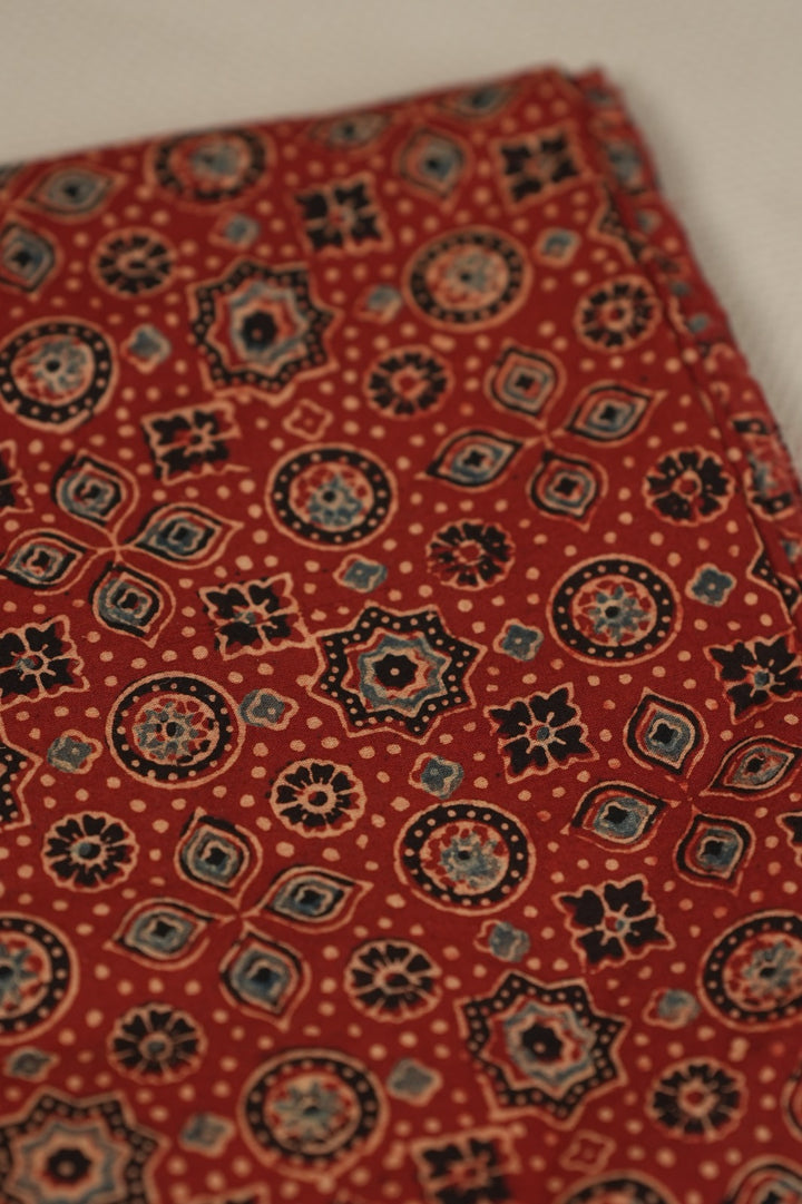 Pure Ajrakh Print Cotton Material TRF5140 - 2  Meter