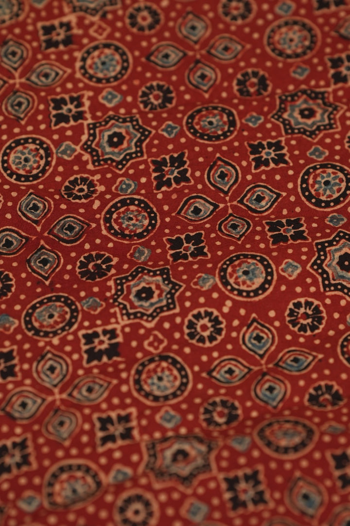 Pure Ajrakh Print Cotton Material TRF5140 - 2  Meter