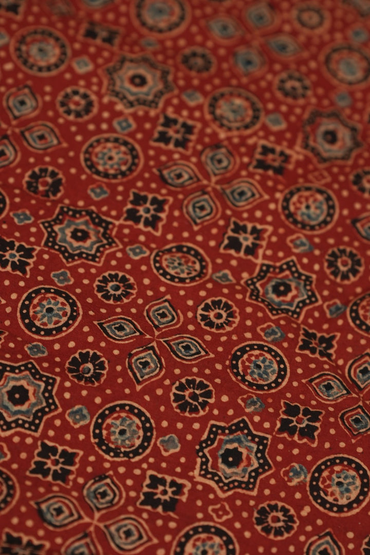 Pure Ajrakh Print Cotton Material TRF5140 - 2  Meter