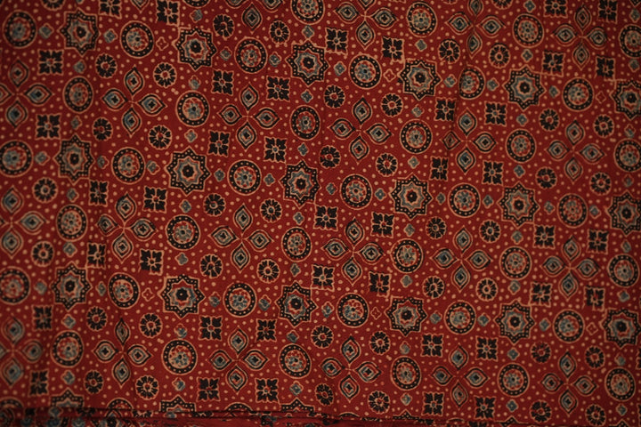 Pure Ajrakh Print Cotton Material TRF5140 - 2  Meter