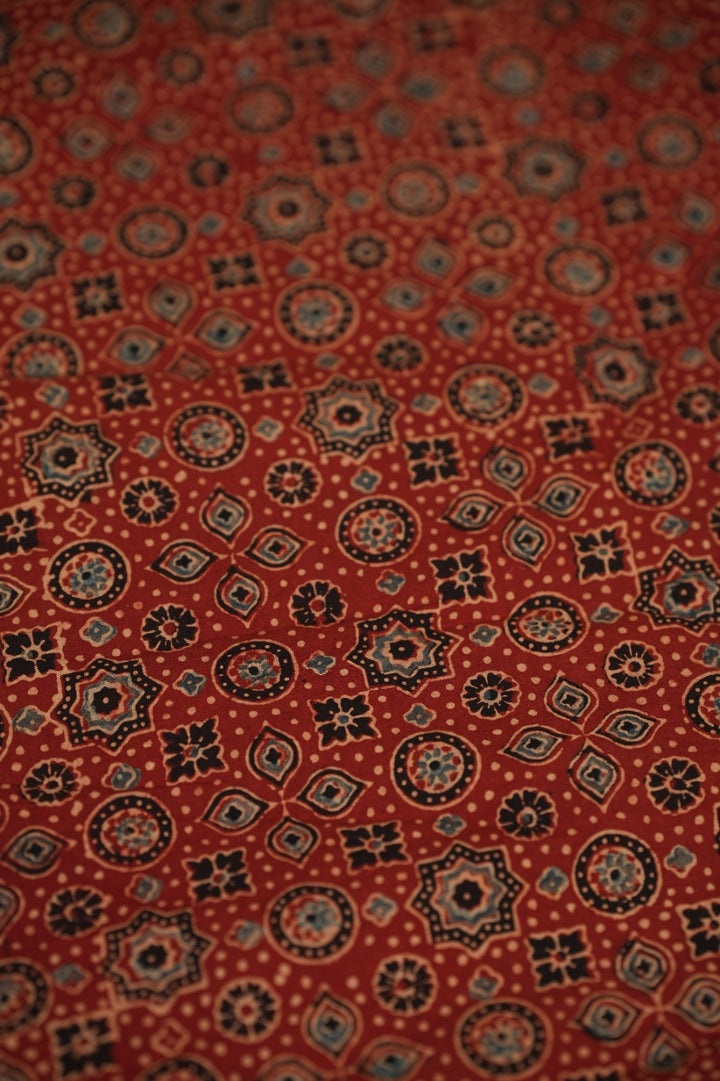 Pure Ajrakh Print Cotton Material TRF5140 - 2  Meter