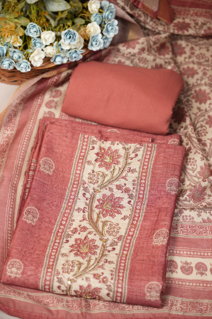 Semi Chanderi Salwar TSS0743
