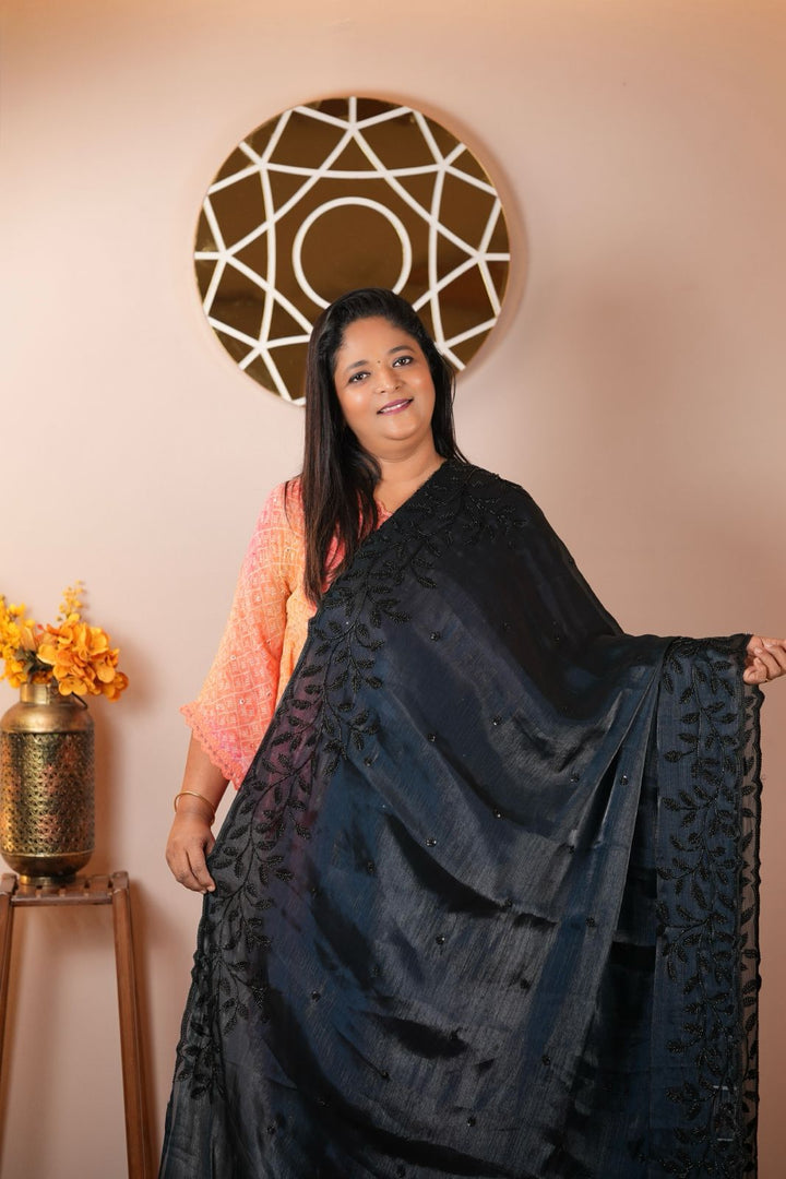 Crushed Organza Saree TSA5186