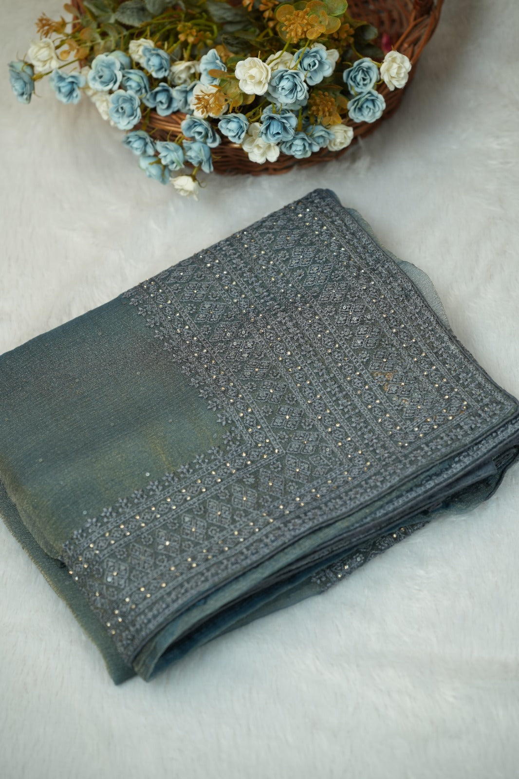 Crushed Tissue Saree TSA5222