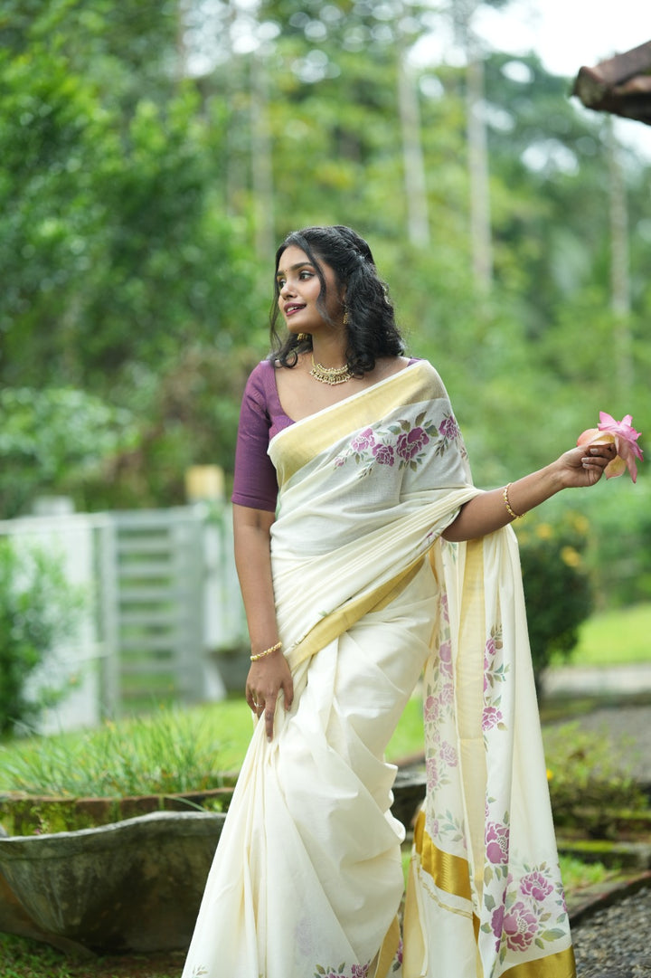 Onam Digital Print Saree TPS001