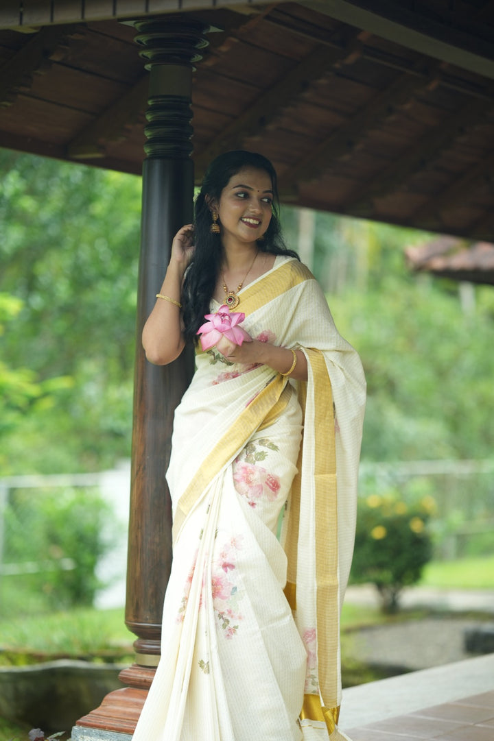 Onam Digital Print Saree TPS002
