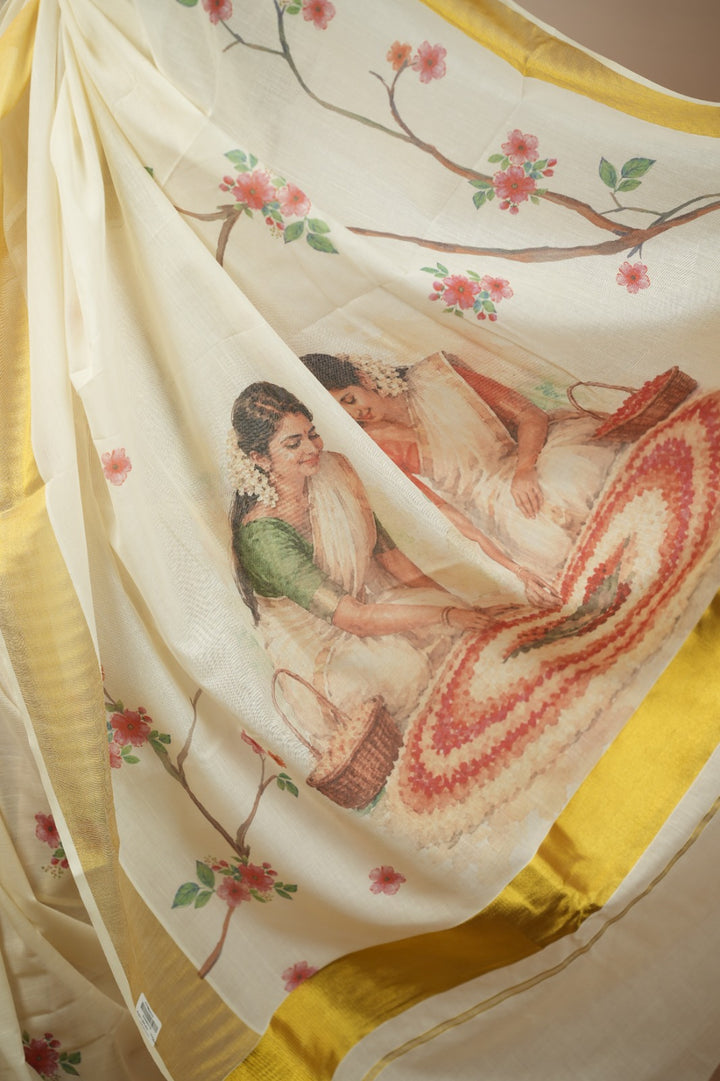 Onam Digital Print Saree TPS003