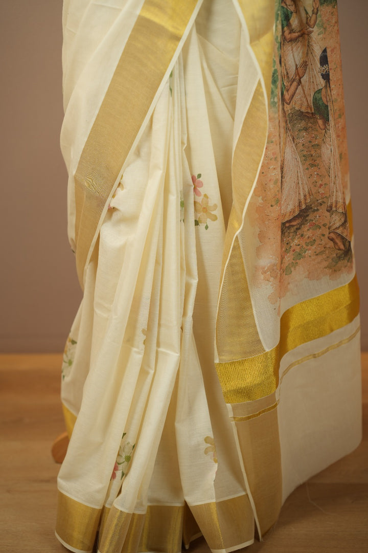 Onam Digital Print Saree TPS004