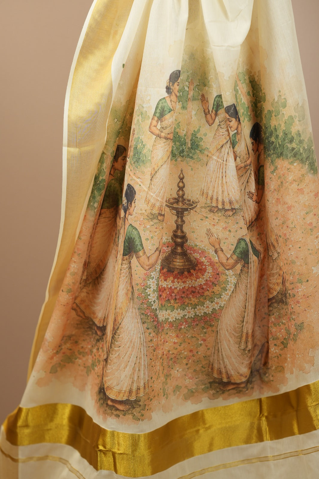 Onam Digital Print Saree TPS004