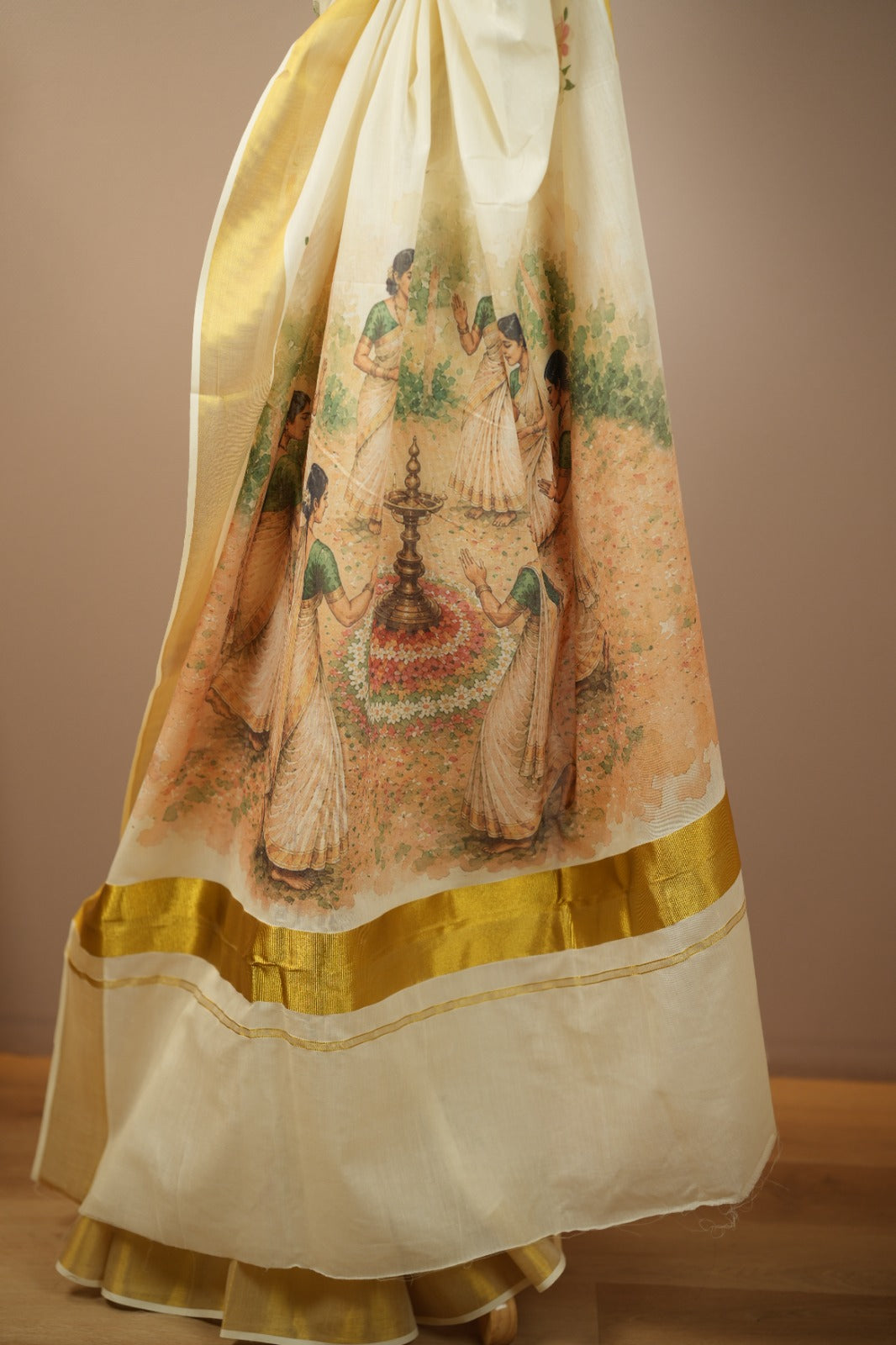 Onam Digital Print Saree TPS004