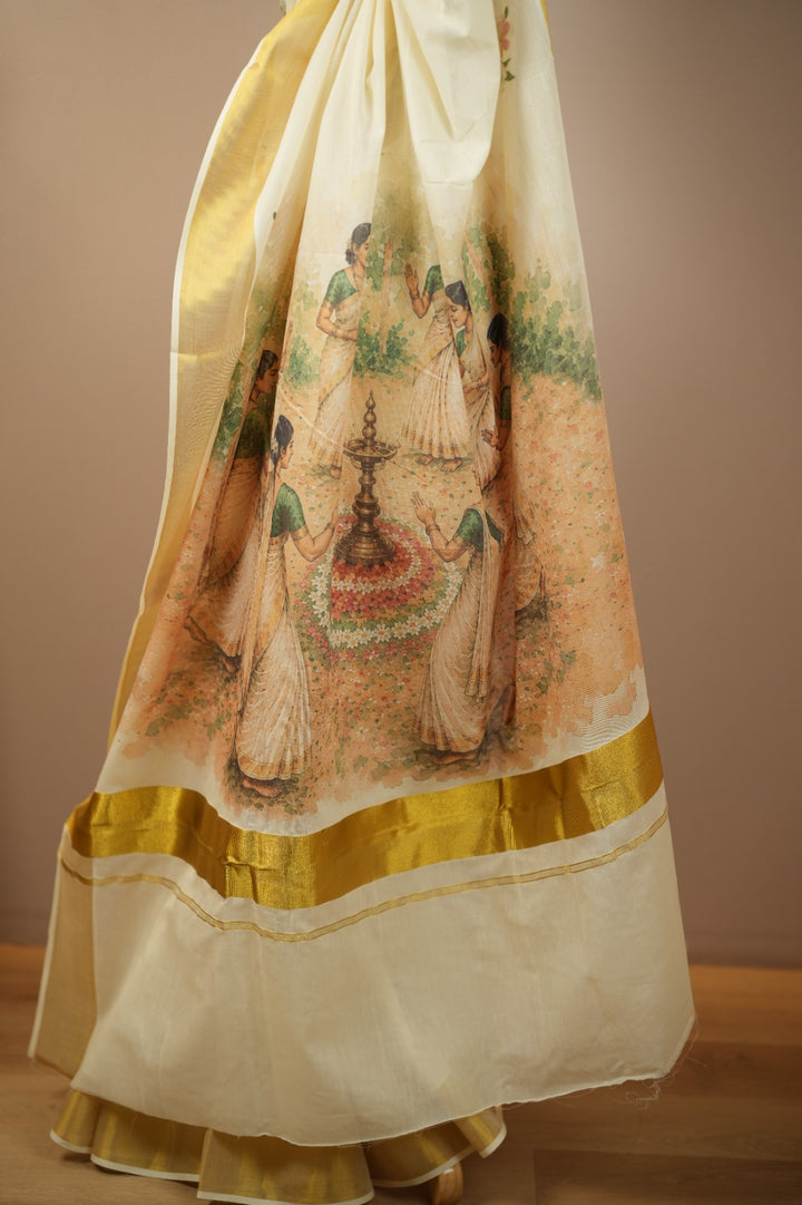 Onam Digital Print Saree TPS004