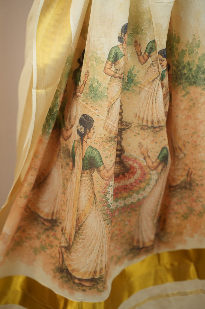 Onam Digital Print Saree TPS004