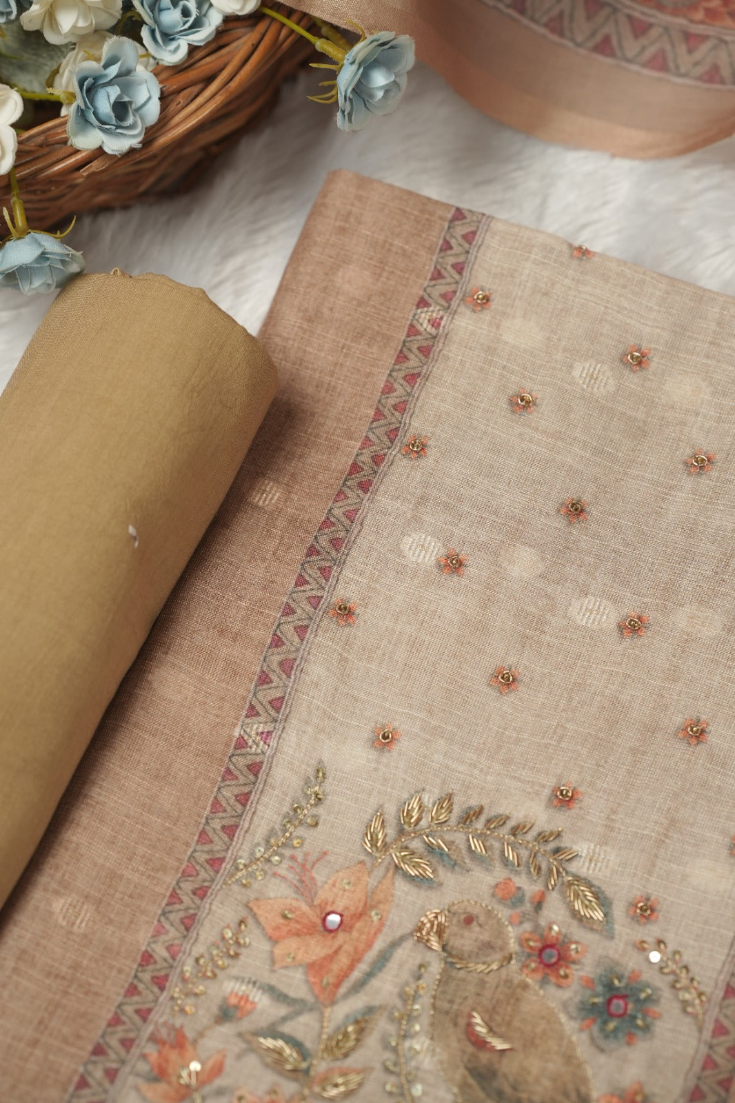 Semi Chanderi Salwar TSS0849