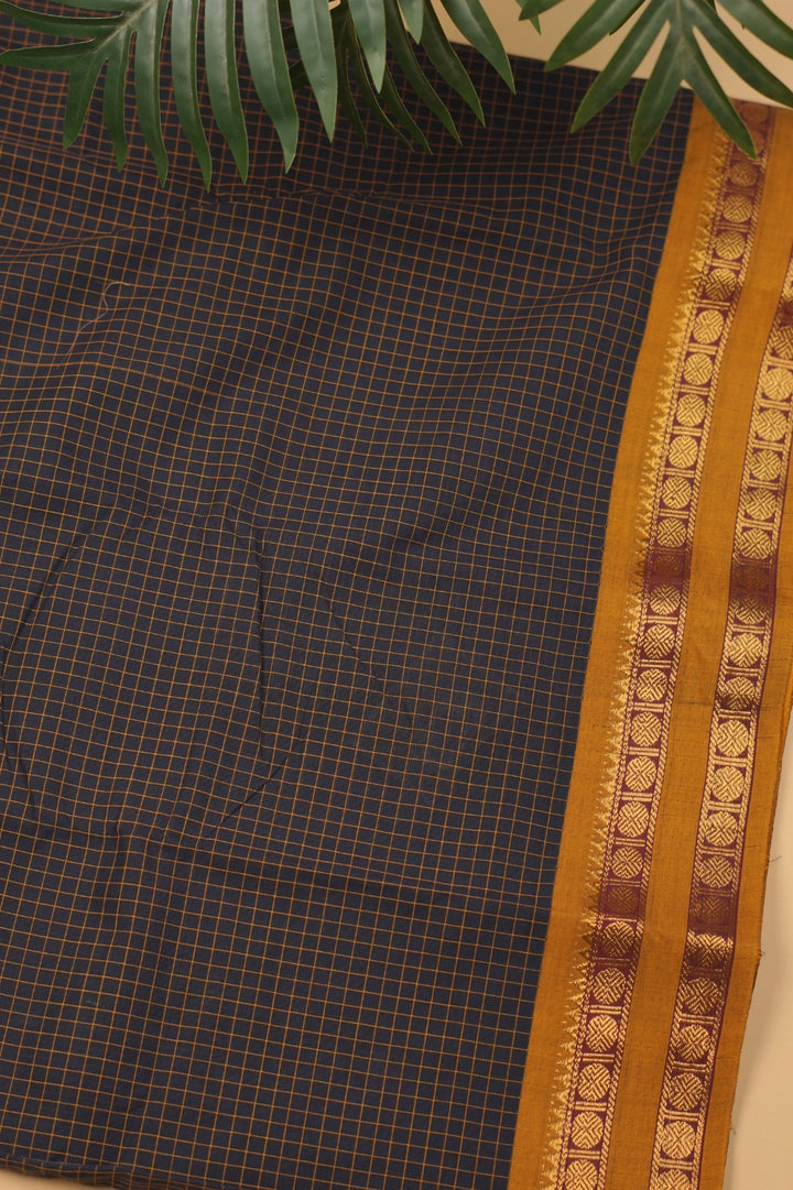 Chettinad Cotton Saree TSA5321 Navy Blue