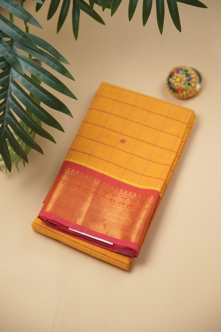 Kanchi Cotton Saree TSA5363 Mango Yellow