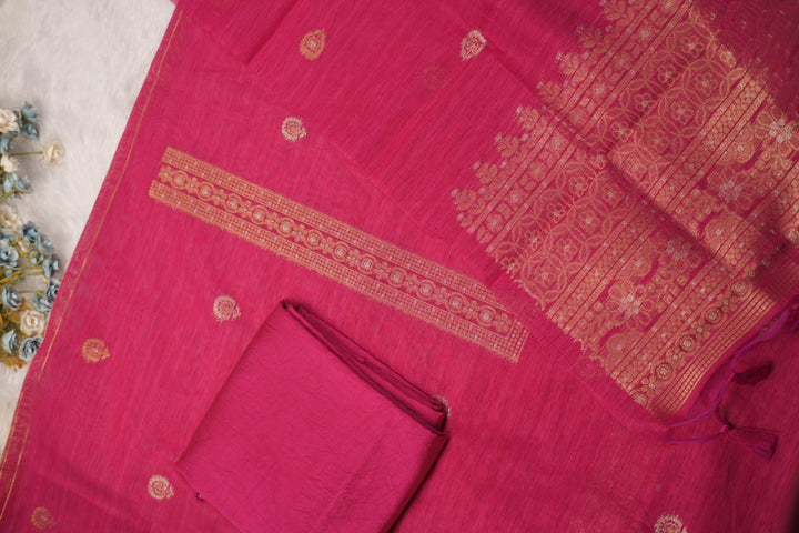 Semi Chanderi Salwar TSS5384