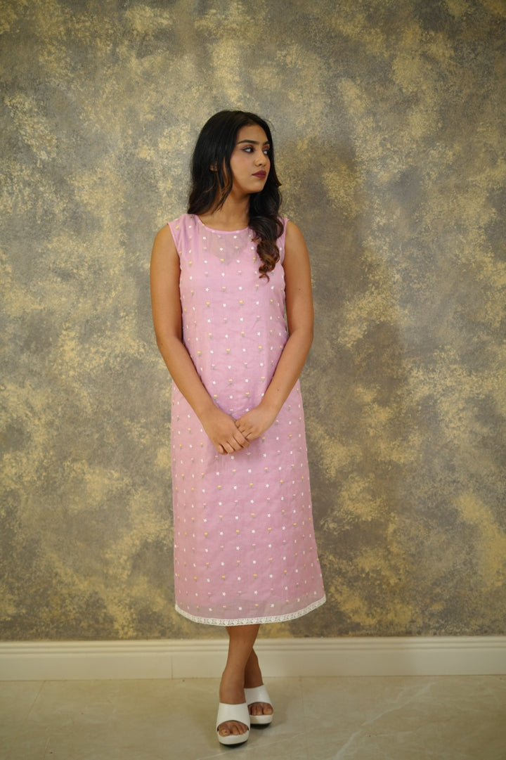 Floral Chanderi Dress TKTF1008