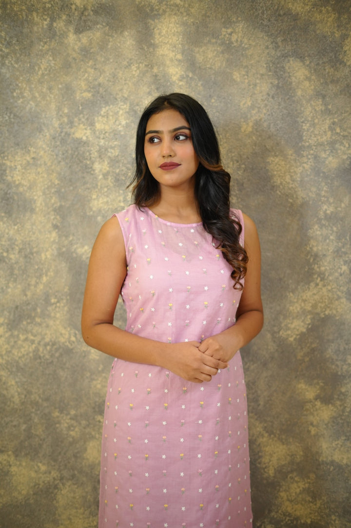 Floral Chanderi Dress TKTF1008