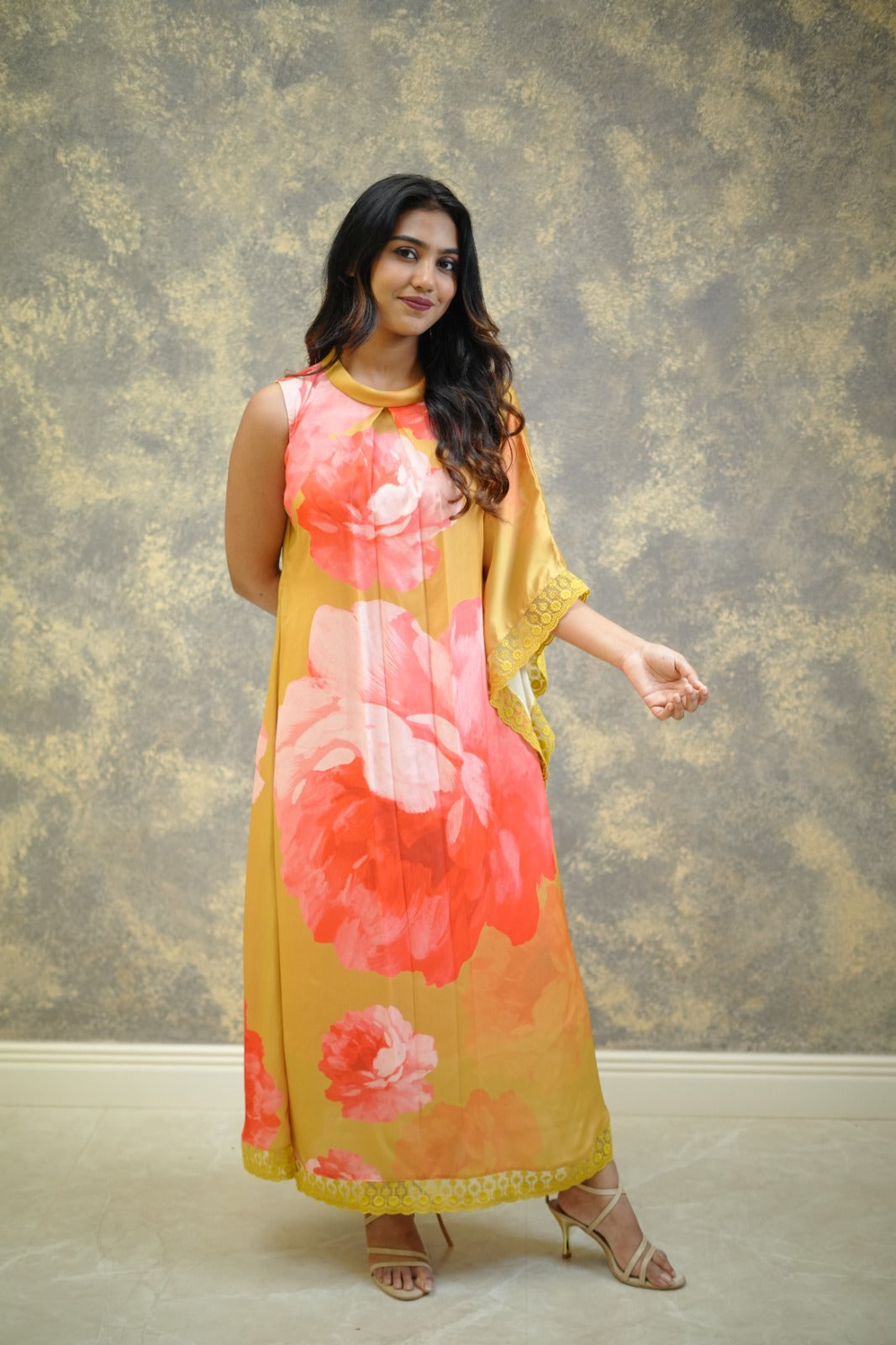 Floral Asymmetric Kaftan TKTF1009