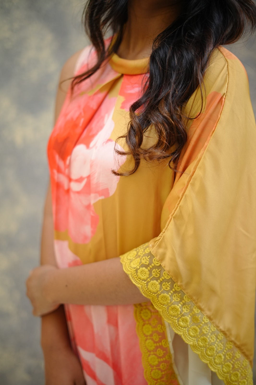 Floral Asymmetric Kaftan TKTF1009