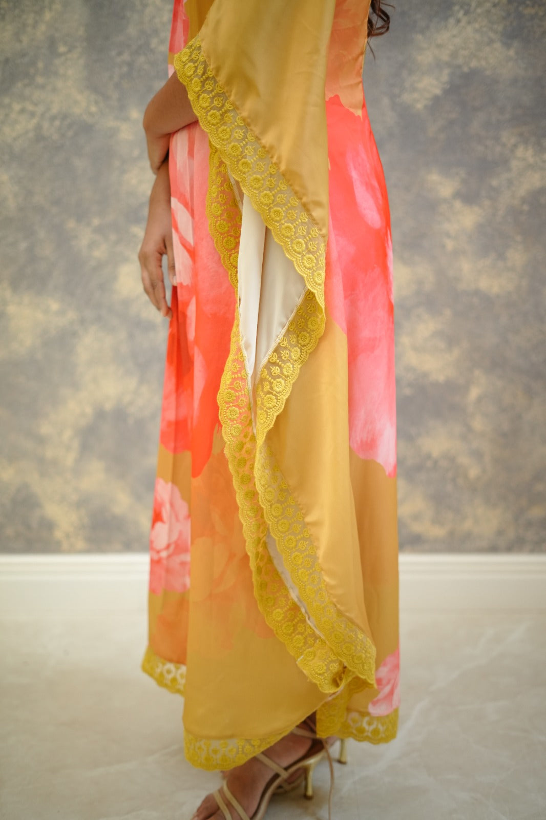 Floral Asymmetric Kaftan TKTF1009