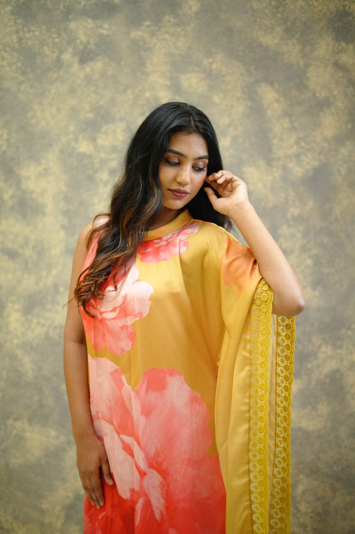 Floral Asymmetric Kaftan TKTF1009