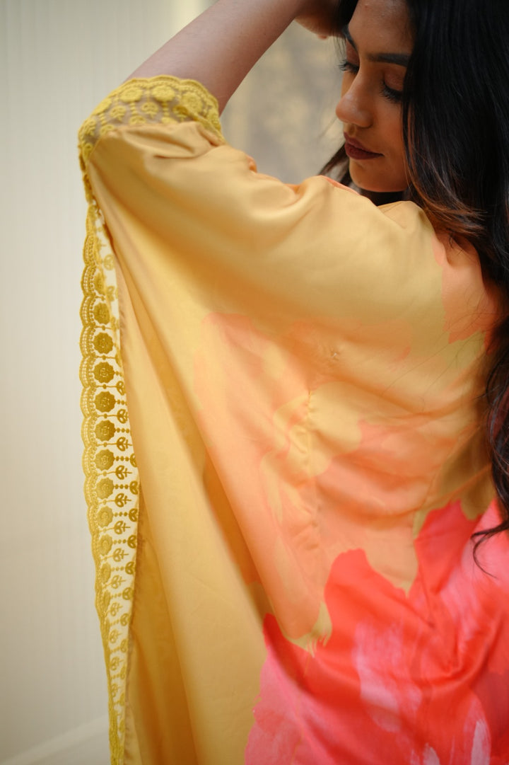 Floral Asymmetric Kaftan TKTF1009