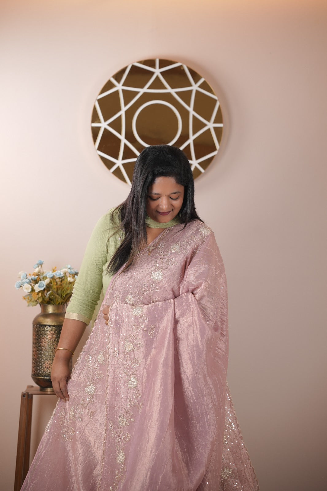 Crushed Tissue Saree TSA5433