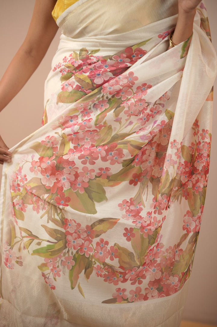 Chanderi Digital Print Saree TSA5546
