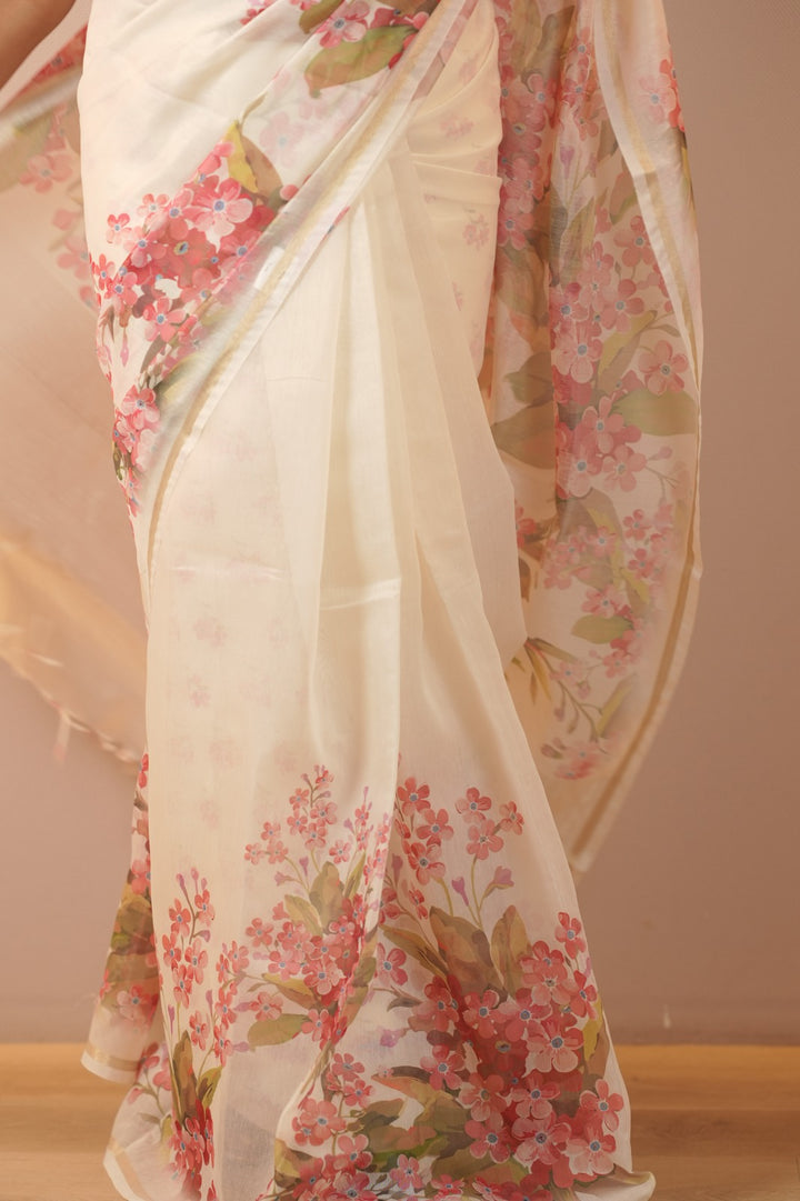 Chanderi Digital Print Saree TSA5546