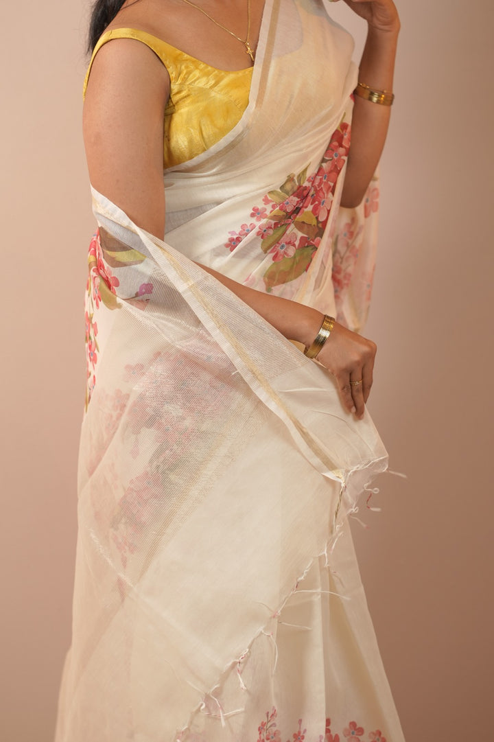 Chanderi Digital Print Saree TSA5546