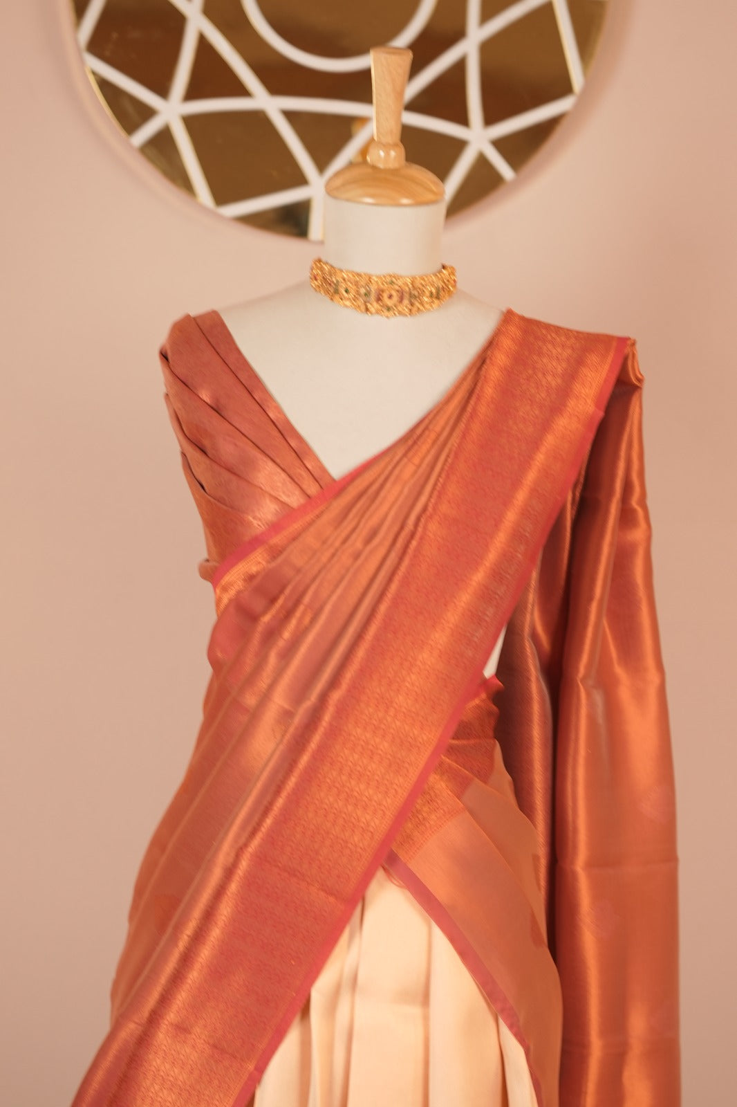 Semi Silk Unstitched Dhawani TDN01096