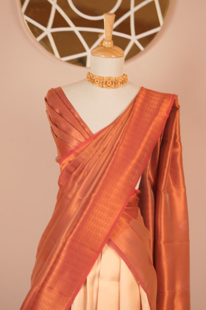 Semi Silk Unstitched Dhawani TDN01096
