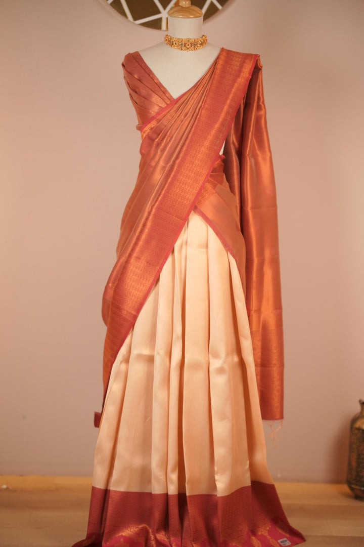 Semi Silk Unstitched Dhawani TDN01096