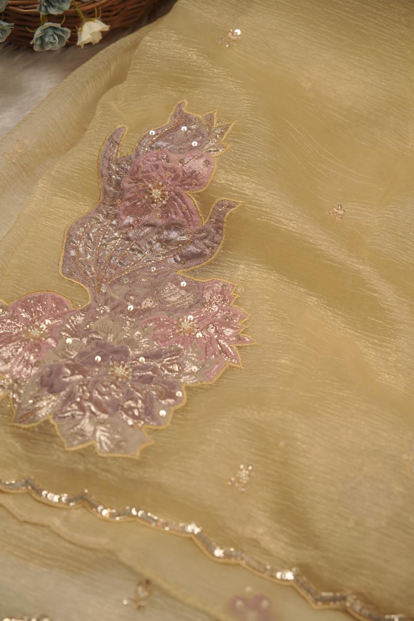 Crushed Tissue Saree TSA5636