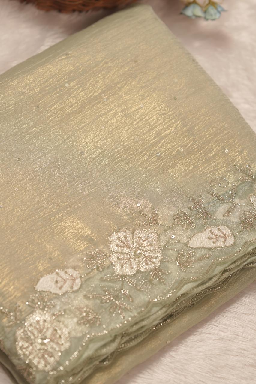 Crushed Organza Saree TSA5645