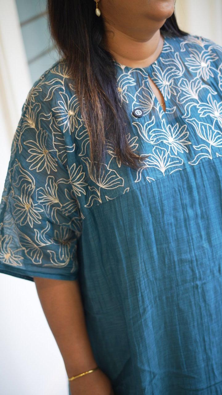 Teal Blue Loose dress TKTA1022
