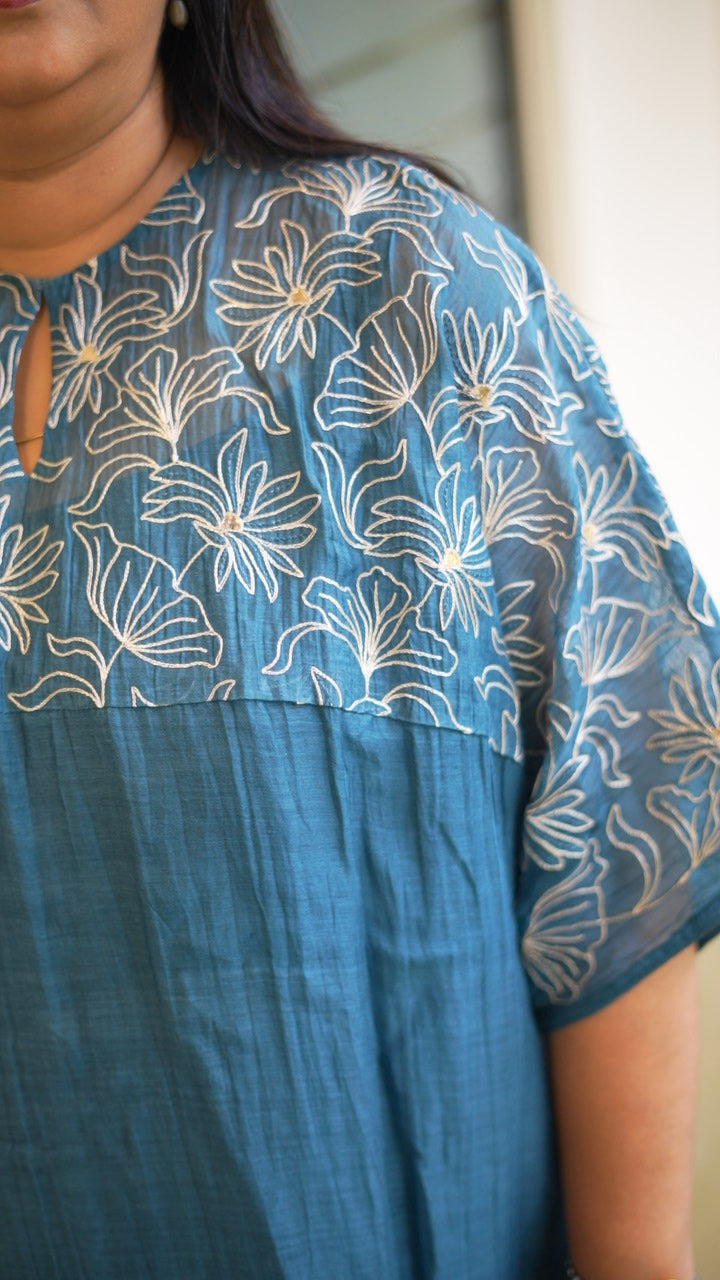 Teal Blue Loose dress TKTA1022