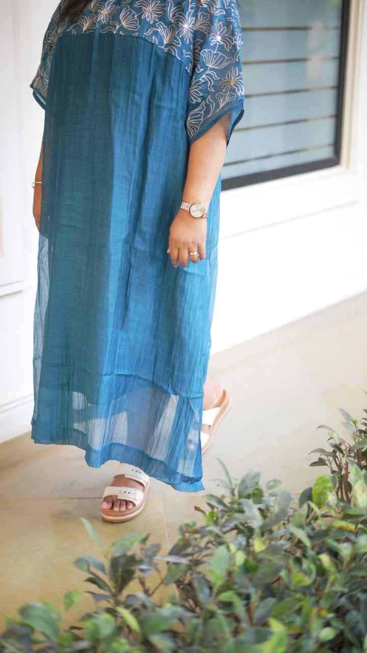Teal Blue Loose dress TKTA1022