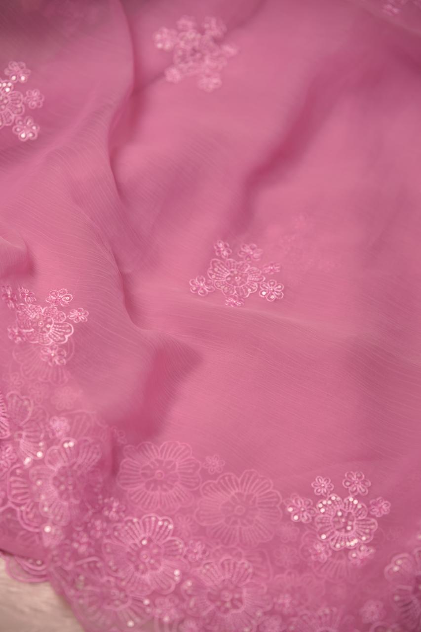 Crushed Chinnon Saree TSA5680