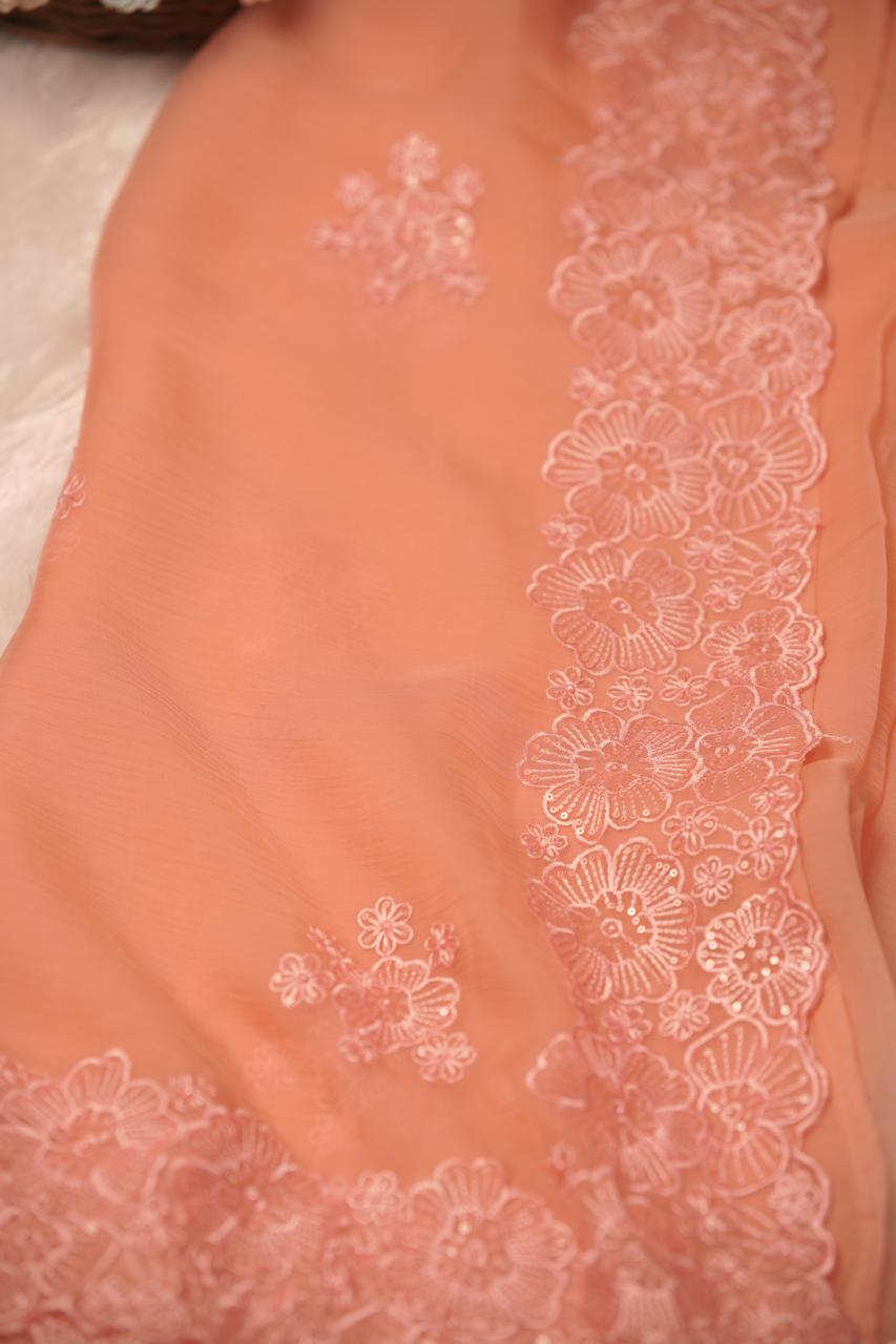 Crushed Chinnon Saree TSA5680