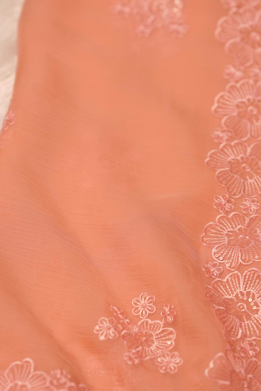 Crushed Chinnon Saree TSA5680
