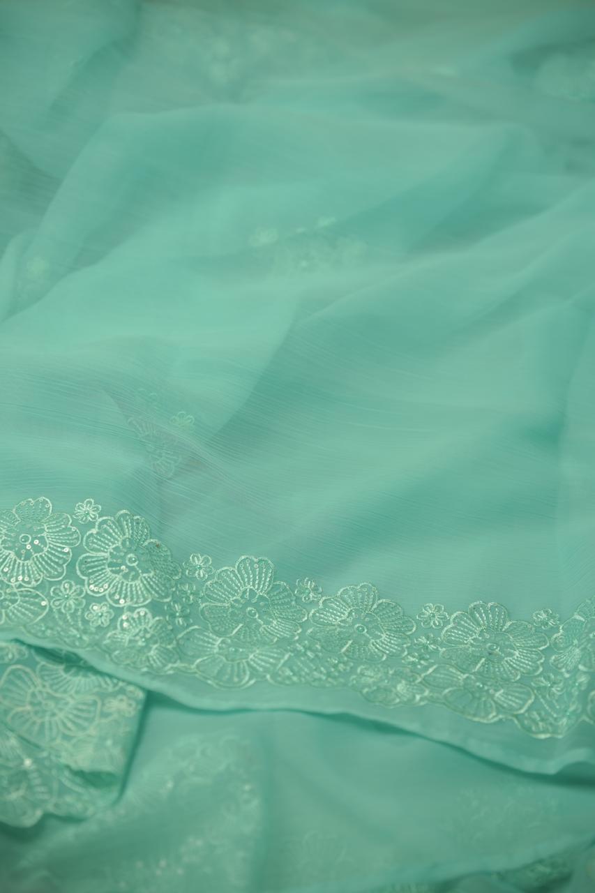 Crushed Chinnon Saree TSA5680