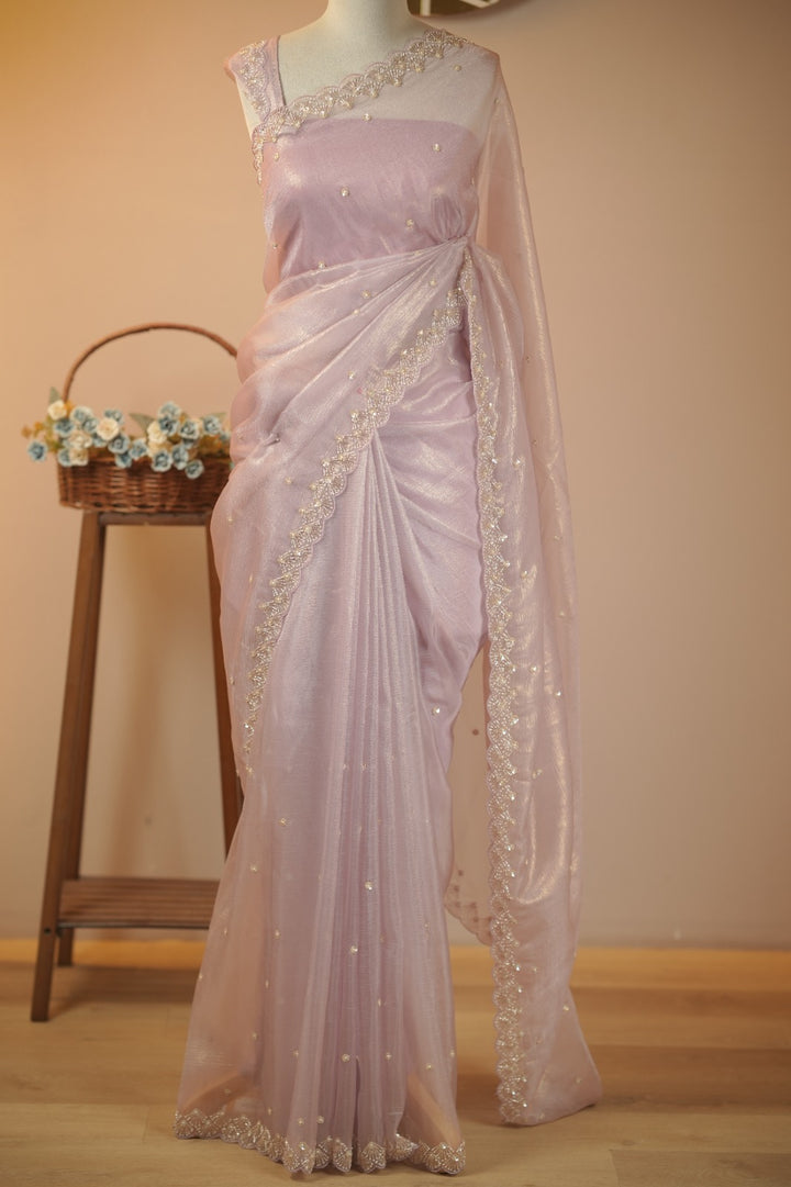 Crushed Shimmer Organza Saree TSA5694