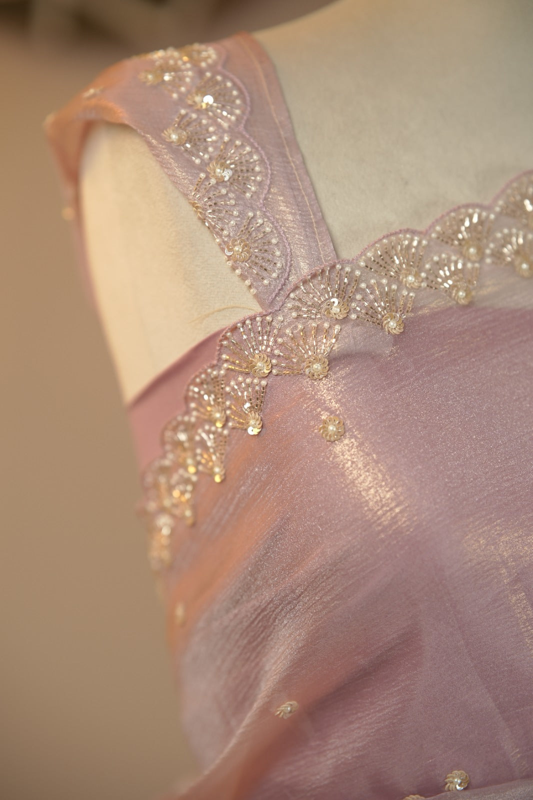 Crushed Shimmer Organza Saree TSA5694