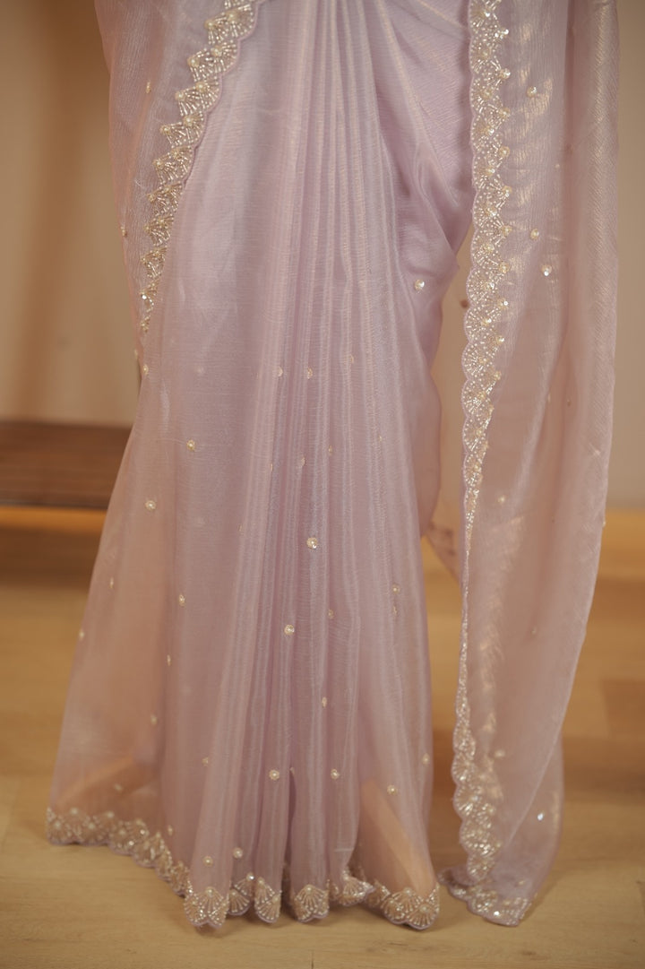 Crushed Shimmer Organza Saree TSA5694