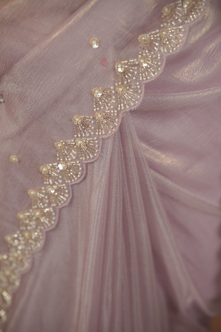 Crushed Shimmer Organza Saree TSA5694